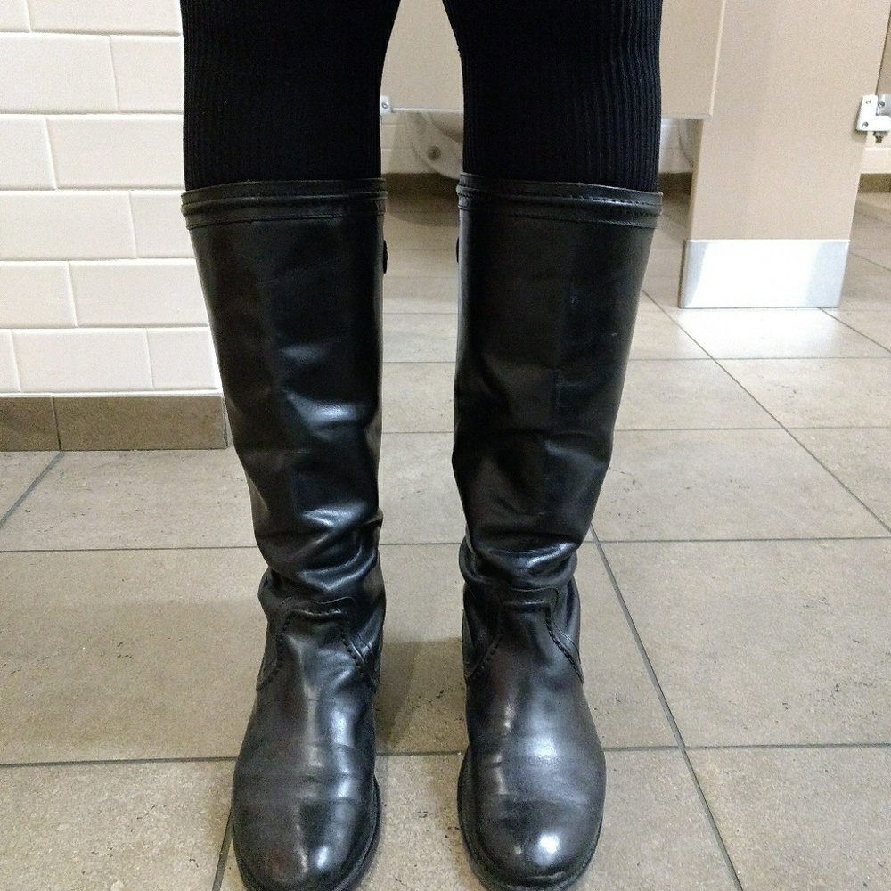 Frye boots, black, knee high, see pic for style #.